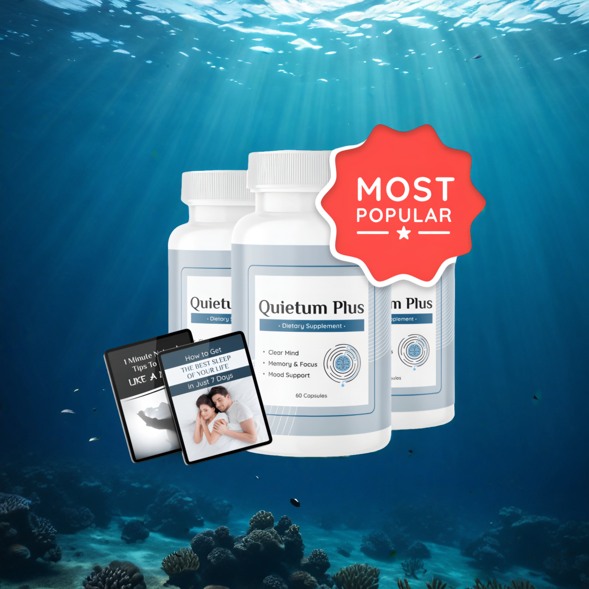 Quietum Plus - 3 Bottles + 2  Ebooks